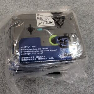 Brother Compatible FA231‎ 12mm 0.47 Inch White Fabric Tape for Label Maker